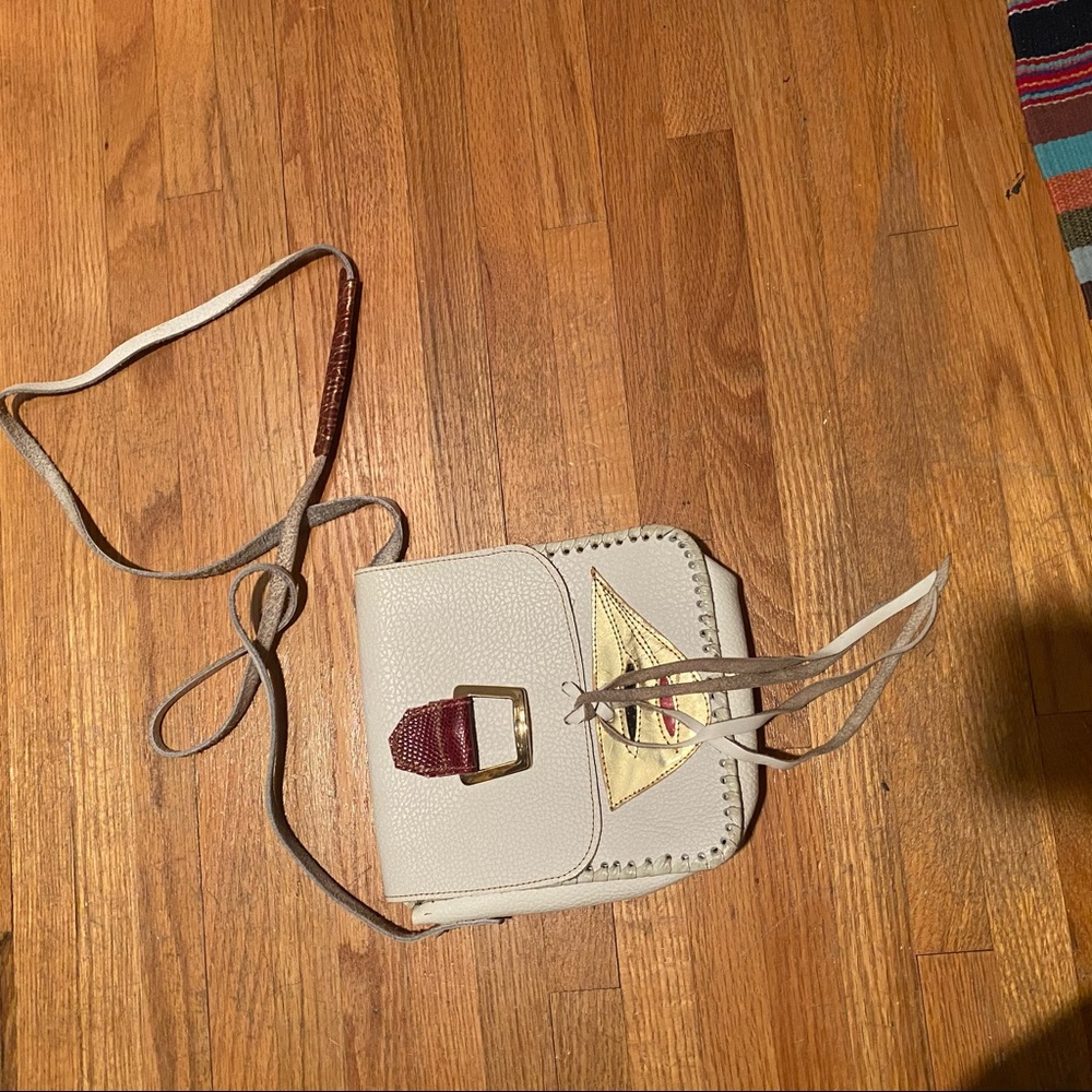 vintage leather white bag purse